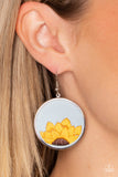 "Sun-Kissed Sunflower" Light Blue Leather & Sunflower Embroidered Earrings