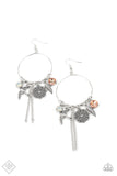 "Tweet Dreams" Silver Metal & Iridescent Multi Charm Hoop Earrings