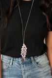 "Take a Final Bough" Silver Metal Pink Rhinestone Tree Branch Necklace Set