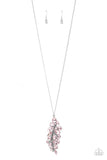 "Take a Final Bough" Silver Metal Pink Rhinestone Tree Branch Necklace Set