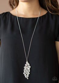 "Take a Final Bough" Silver Metal White Rhinestone Tree Branch Necklace Set