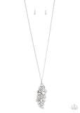 "Take a Final Bough" Silver Metal White Rhinestone Tree Branch Necklace Set