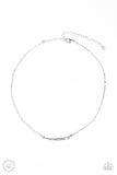 " Taking it Easy " Silver Metal Hammered Crescent Dainty Choker Necklace Set