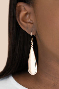 "The Drop Off" Rose Gold Metal High Polished Oversized Teardrop Earrings