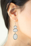 "Tiers of Tranquility" Silver Metal & Three Tier Moonstone Dangle Earrings