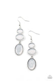 "Tiers of Tranquility" Silver Metal & Three Tier Moonstone Dangle Earrings