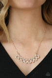 "Timeless Trimmings" Gold Metal & White Rhinestone Swirling Necklace Set