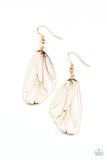 "Turn In To A Butterfly" Gold Metal Butterfly Wing Shaped Earrings