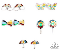"STARLET SHIMMER" KIDS Earrings SPRING Collection Multi Shape Set of 5