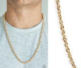 " Lightweight Division " Men's Gold Classic Round Cable Chain Link Necklace