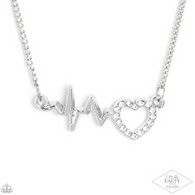 Paparazzi "Heartbeat Street" Silver Metal Heart Necklace Set