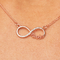 "Forever Your Mom" Copper Chain & "MOTHER" Eternity Symbol Necklace Set