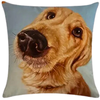 1pc Golden Retriever Throw Pillow Cover (*No Insert) in a Linen Blend (Canvas) 18X18