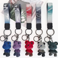 COOL COLOR OMBRE TEDDY BEAR CHARACTER KEYCHAINS WITH STRAP