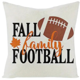 FOOTBALL Themed Throw Pillow Covers (*No Inserts) in a Linen Blend (Canvas) 18X18 Set of 4