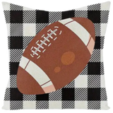 FOOTBALL Themed Throw Pillow Covers (*No Inserts) in a Linen Blend (Canvas) 18X18 Set of 4