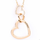 "Grandma Glow" Gold Metal with Two Interlocking Hearts GRANDMA Necklace Set