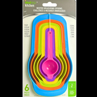 Ideal Kitchen 6 Piece Nesting "Rainbow" Colors Measuring Cup Set