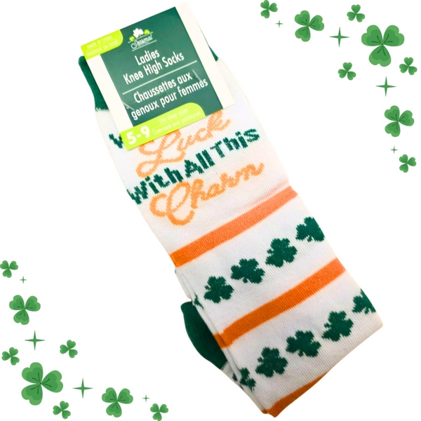 "Who needs Lucky with all this" St. Patrick's Day Themed Socks from our YouTube Show