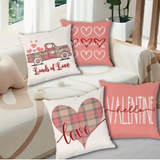 18X18 Sets of 2 Valentine's Day Throw Pillows Covers (*No Inserts) Canvas Feel Set Heart 9A or 9B