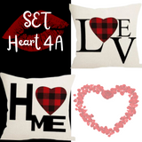 18X18 Sets of 2 Valentine's Day Throw Pillow Covers (*No Inserts) Canvas Feel Set Heart 4A or 4B