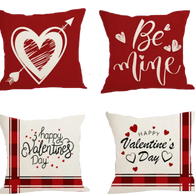 18X18 Sets of 2 Valentine's Day Throw Pillow Covers (*No Inserts) Canvas Feel Set Heart 11A or 11B