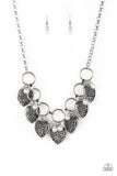 "Very Valentine" Silver Hearts & WHITE Pearls Stunning Necklace Set