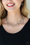 "Vintagely Valentine" Silver Textured Heart Choker Necklace Set