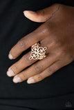 Paparazzi " Walk the Vine " Rose Gold Open Filigree Vine Elastic Back Ring