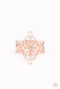 Paparazzi " Walk the Vine " Rose Gold Open Filigree Vine Elastic Back Ring