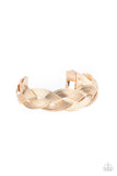 " Woven Wonder " Gold Metal With A Woven Texture Cuff Bracelet