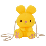 Adorable Fluffy & Soft Embroidered Bunny Rabbit Crossbody Bag with Rope Strap in Yellow