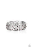 Paparazzi " Yours and Vine " Silver Vine Design & Red Rhinestone Tile Stretch Bracelets