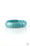 " Peace Out " Chunky Blue Crackle Stone Beads Stretch Bracelet