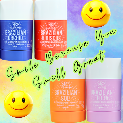 Brazilian Hibiscus, Brazilian Sol, Brazilian Flora & Brazilian Orchid Deodorants Stick Set of 4