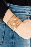 Paparazzi " Cork Congo " Cork & Leather With White Accents Snap Bracelet