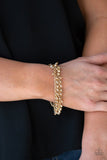 Paparazzi " Cash Confidence " Gold Chain & Iridescent Bead Clasp Bracelet