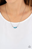 "Sparkling Stargazer" Silver Metal Three Blue Rhinestone Dainty Necklace Set