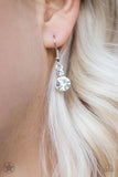 "Hollywood Hills" Silver Metal White/Clear Rhinestone Cluster Necklace Set
