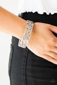 Paparazzi " Yours and Vine " Silver Vine Design & Red Rhinestone Tile Stretch Bracelets