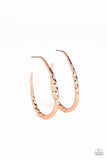 Paparazzi " Twisted Tango " Rose Gold Metal Twisted Hoop Earrings