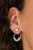 "Rich Blitz" Silver Metal Multi Round Clear Rhinestone Ear Jacket Earrings