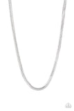 Paparazzi " Knockout King " Men's Silver Classic Flat Franco Chain Link Necklace