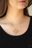 "Look into your Heart" Rose Gold Open Filigree Heart Necklace Set