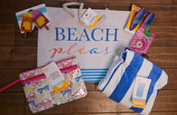 "Beach Please" Tote Bag Package - Heavy Canvas with Rope Handles 6 Item Set - VIRAL ITEM!
