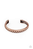 "Tough as Nails" Men's Antiqued Copper Metal Weaved Cuff Bracelet