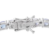 Platinum over Sterling Silver 11.5cts. Tanzanite Line Bracelet (7.50 in) 11.500 cts