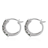 Platinum over Sterling Silver Narsipatnam Alexandrite Hoop Earrings