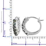 Platinum over Sterling Silver Narsipatnam Alexandrite Hoop Earrings