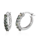 Platinum over Sterling Silver Narsipatnam Alexandrite Hoop Earrings